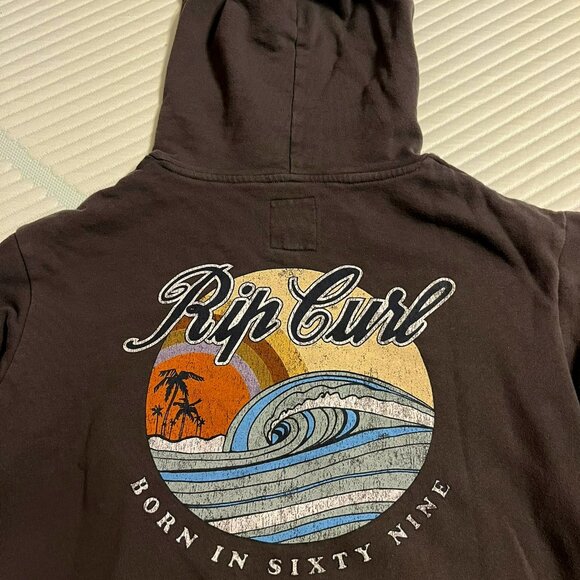 Rip Curl women's grey hoodie born in sixty nine size XS in excellent condition - Picture 1 of 4